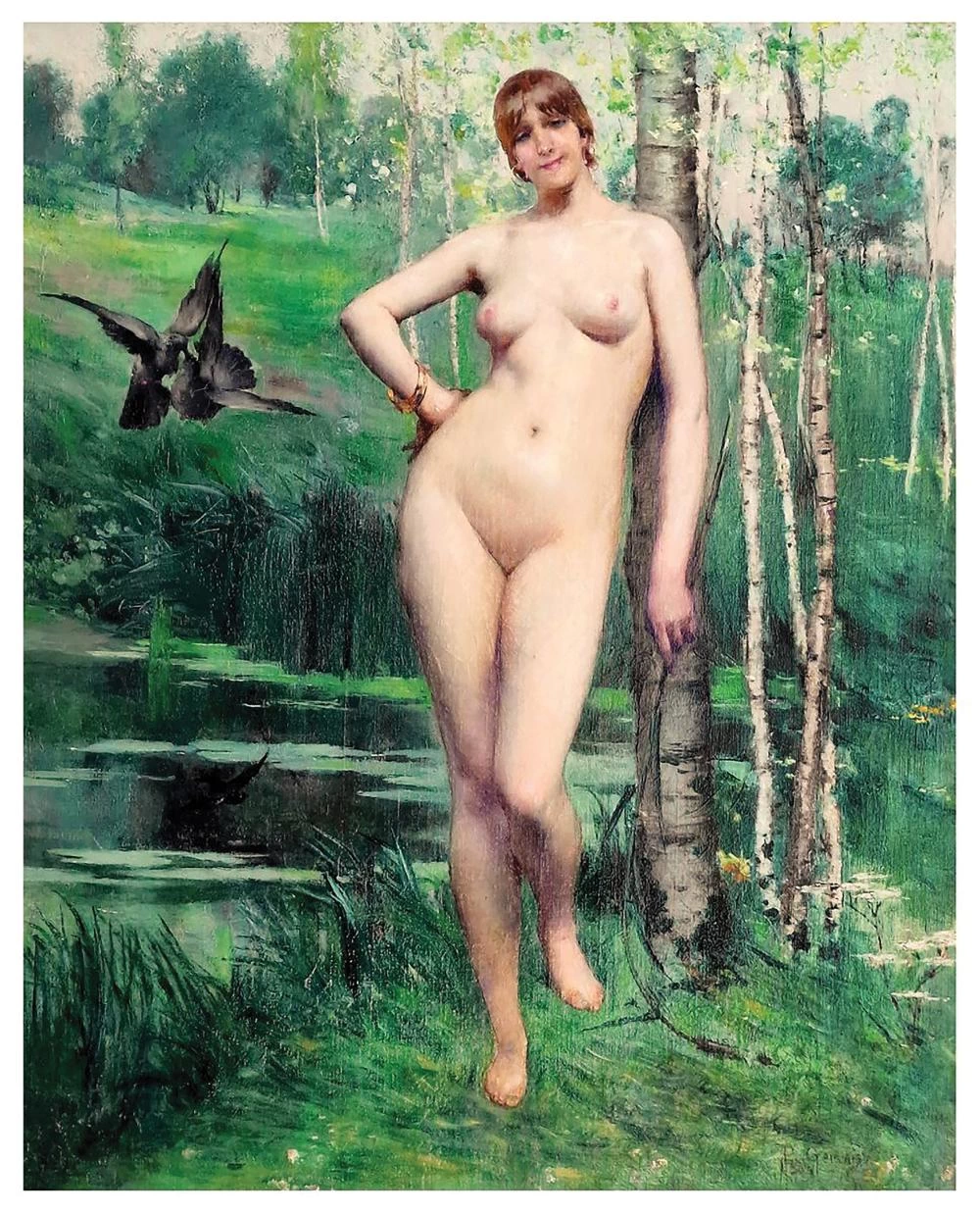 Paul Jean Gervais - La bagnante nel bosco, 1882